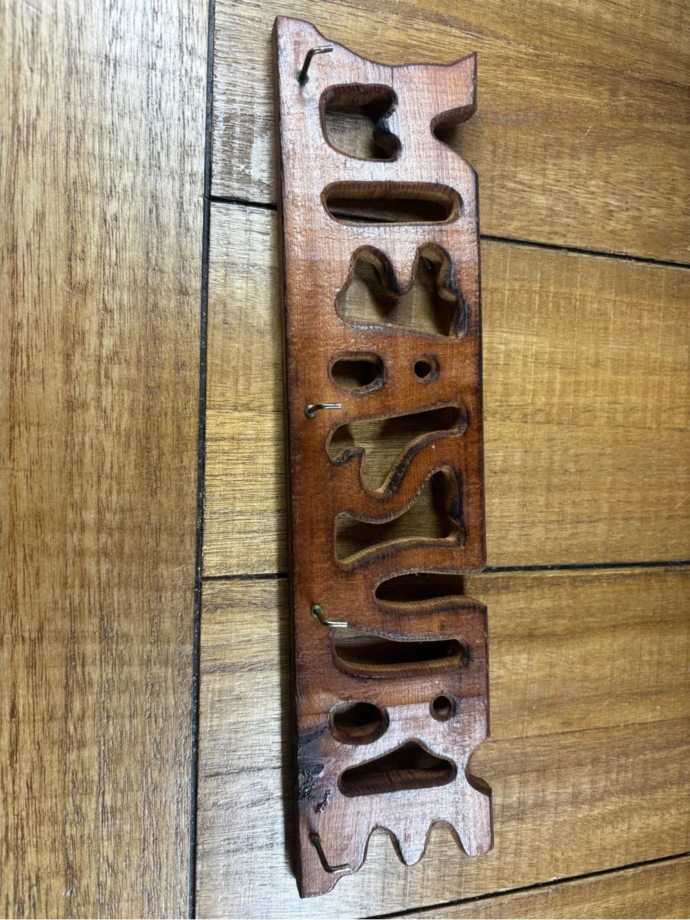 Rustic Wood measure Wall Decor Sign - Brown to hold measure cups. Granny core